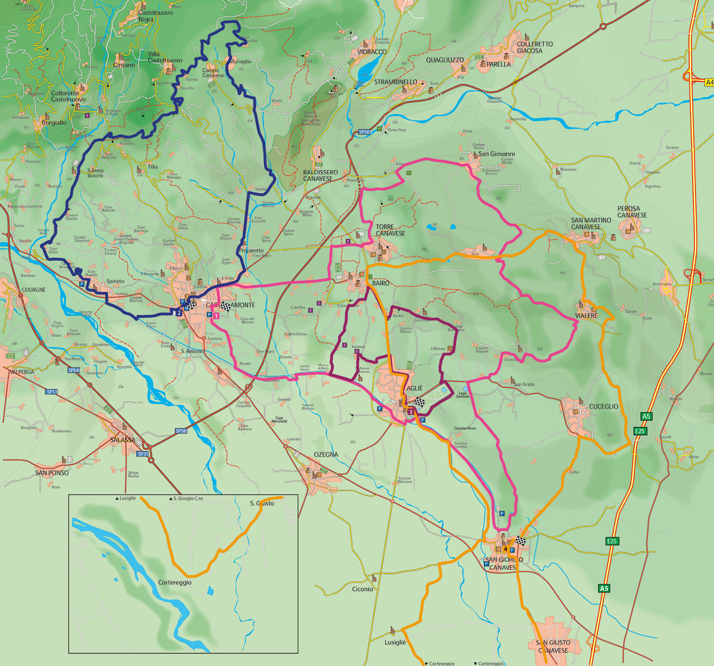 cartina bici 3 terre